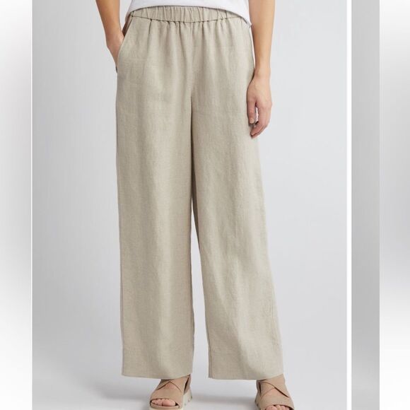 Eileen Fisher Pants - Eileen Fisher Organic Linen Wide leg Pants size Medium